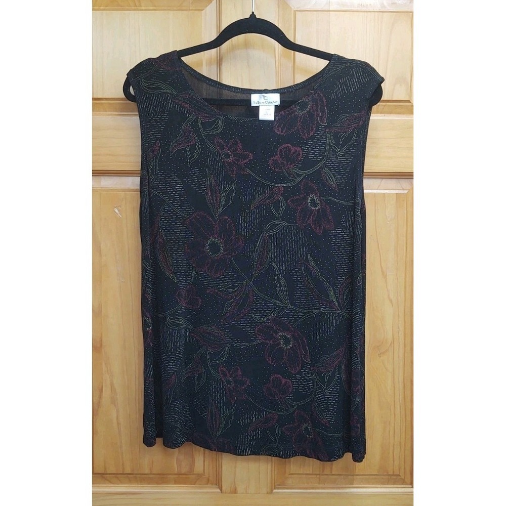 The Travel Collection 1X Tank Top Pullover Sleeveless Round Neck Liquid Knit